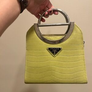 Vintage Prada Croc Embossed Clutch